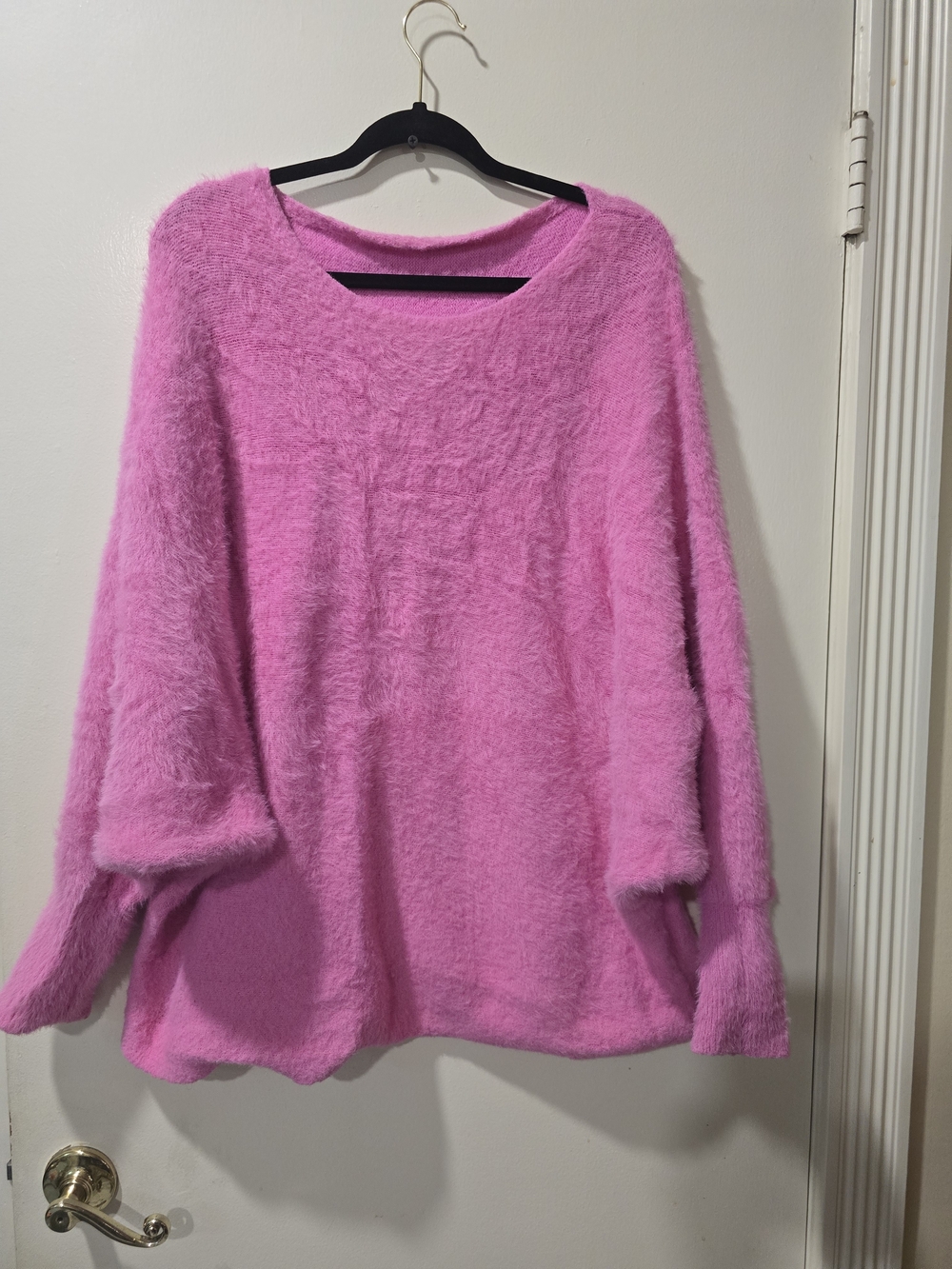 Cozy Fuzzy Pink Women's Oversized Sweater